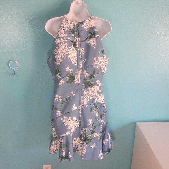 Keepsake Wild Thoughts Summer Dress Size L Blue Floral Mini - Picture 5 of 15